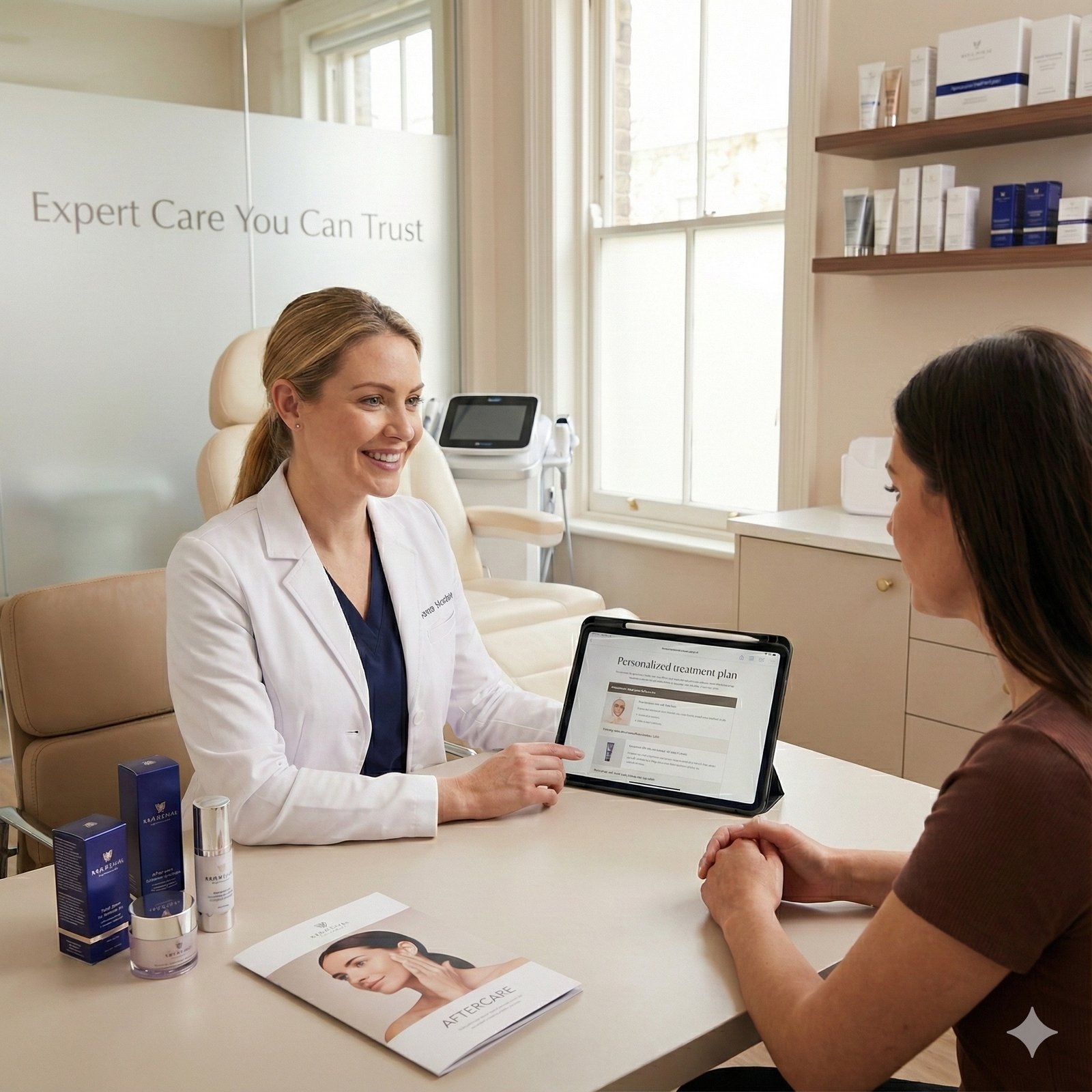 Professional medical practitioner in consultation